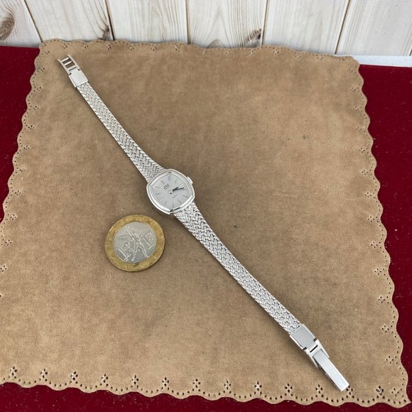Vintage Jaz Paris French Designer Gold 18K White Gold Plated Watch - Picture 6 of 6
